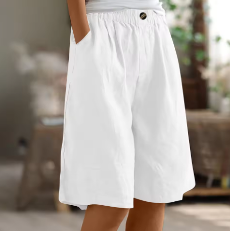 Women's Casual Shorts with Relaxed Fit and Adjustable Waist