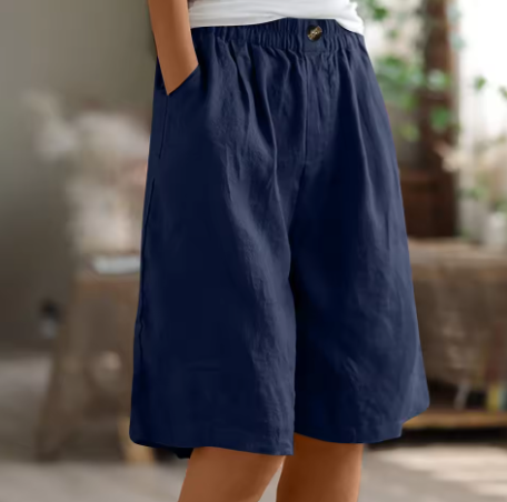 Women's Casual Shorts with Relaxed Fit and Adjustable Waist