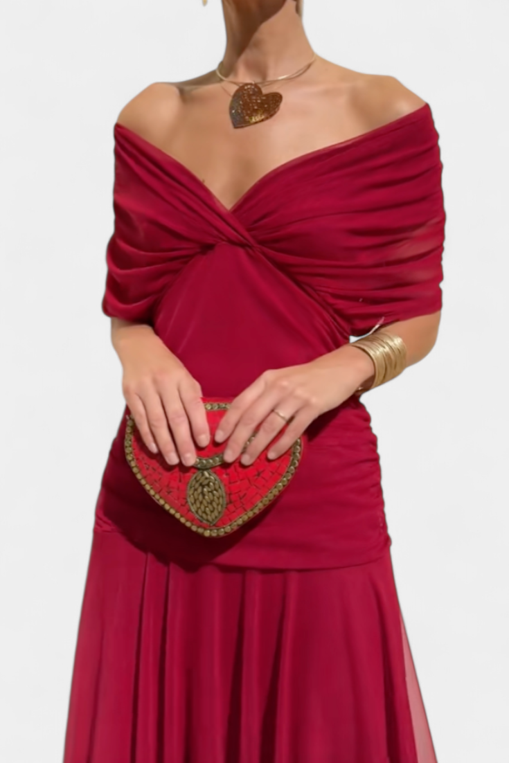 Women’s Floral Pattern Dress with V-Neck | Maxi