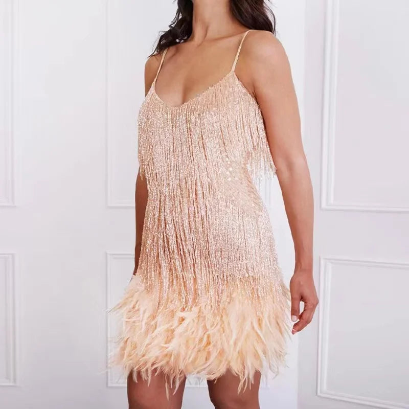 Women’s Ruffle Detail V-Neck Dress | Mini