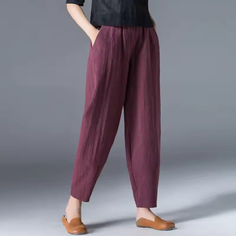 Women's Summer Trousers with Lightweight Fabric and Breathable Design