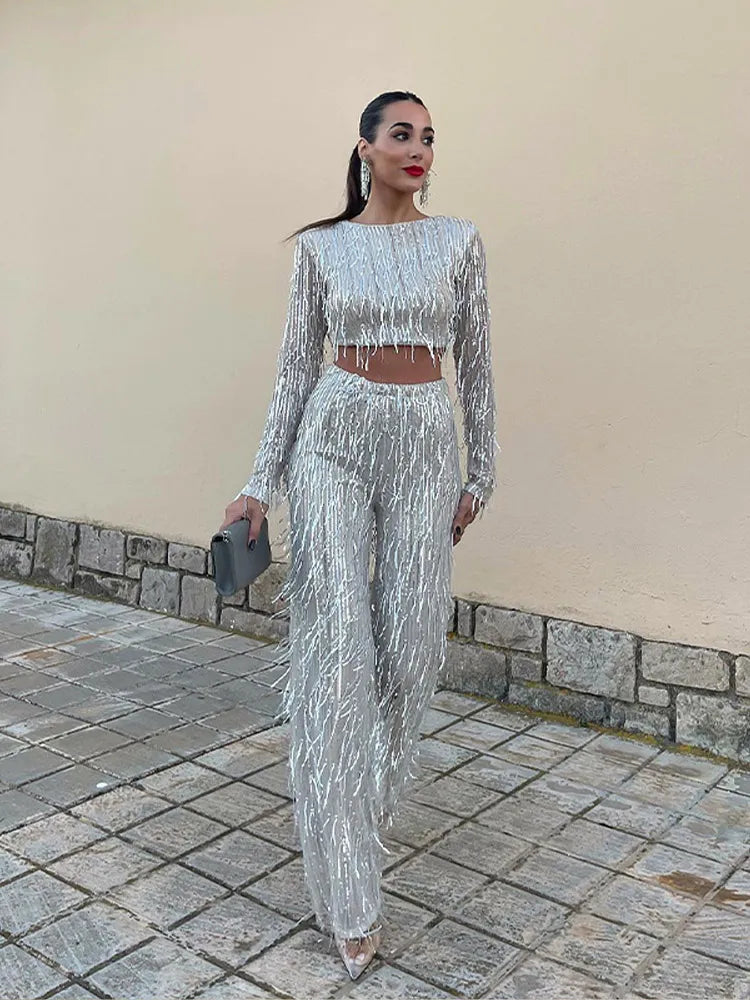 Women’s Coordinated Crop Top and Pants Set | Two-Piece