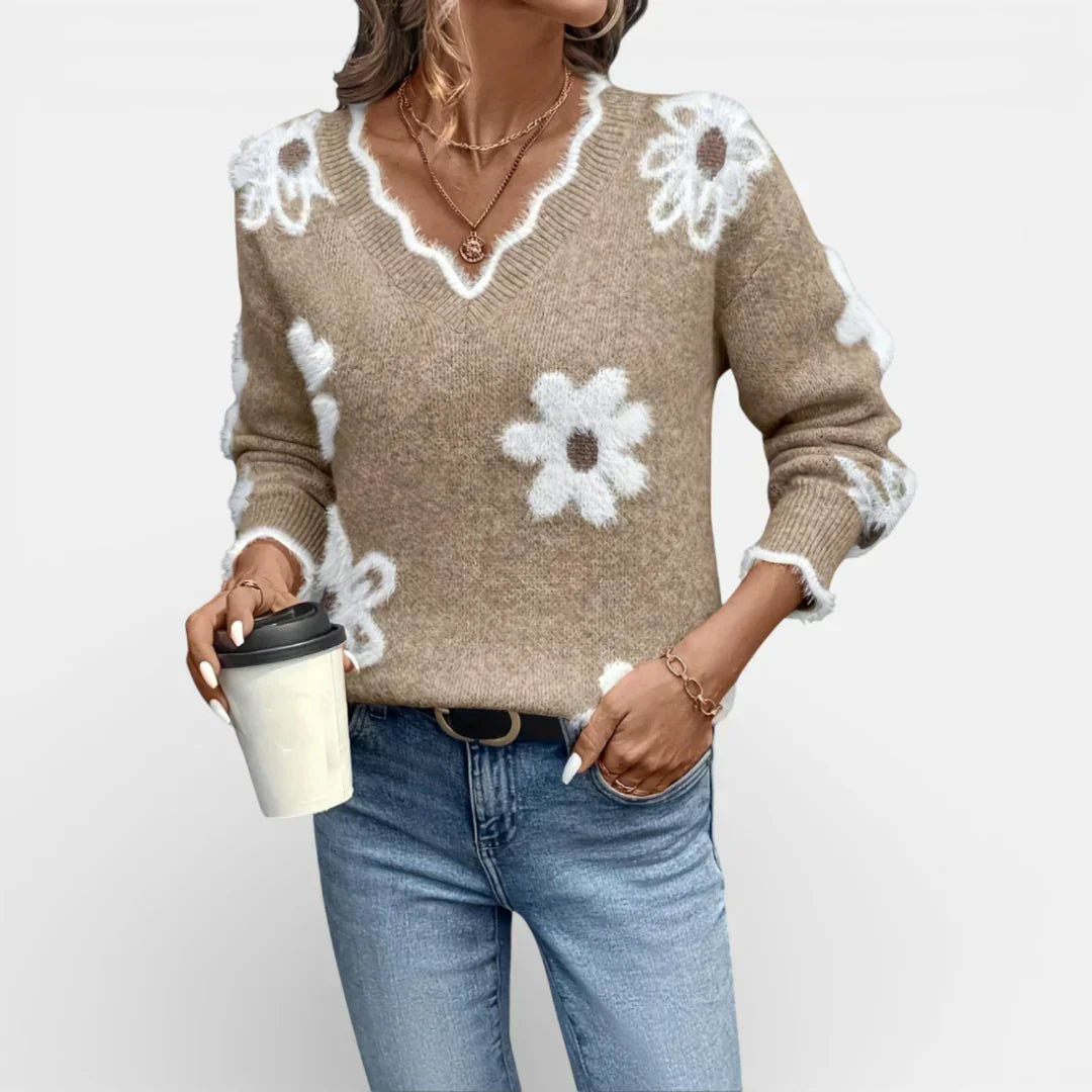 Angeline™ | Elegant Floral Print Sweater