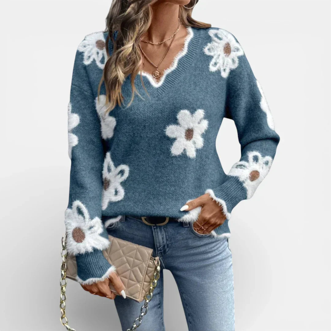 Angeline™ | Elegant Floral Print Sweater