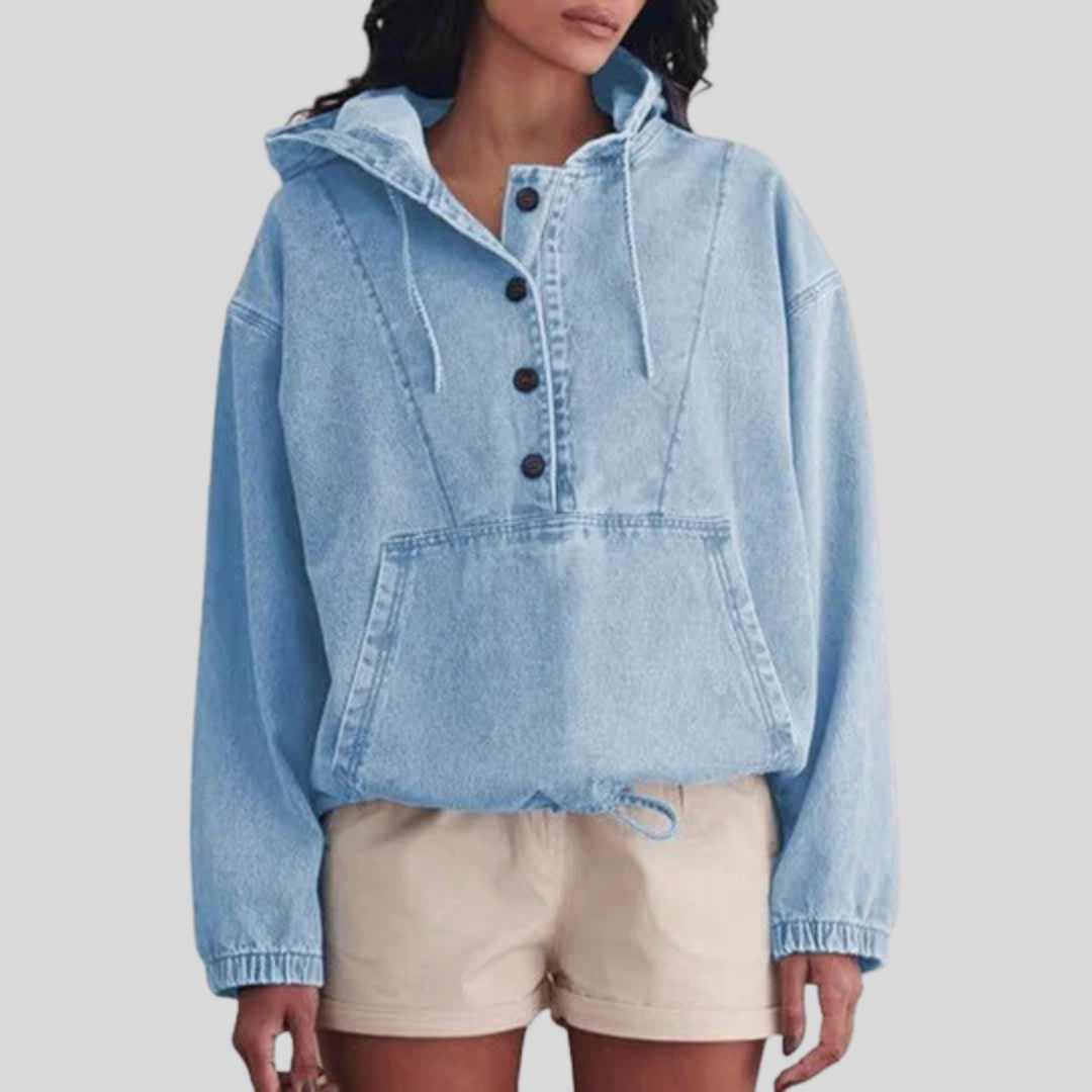 VIENA™ - Lightweight Pullover Jacket with Front Buttons and Hood