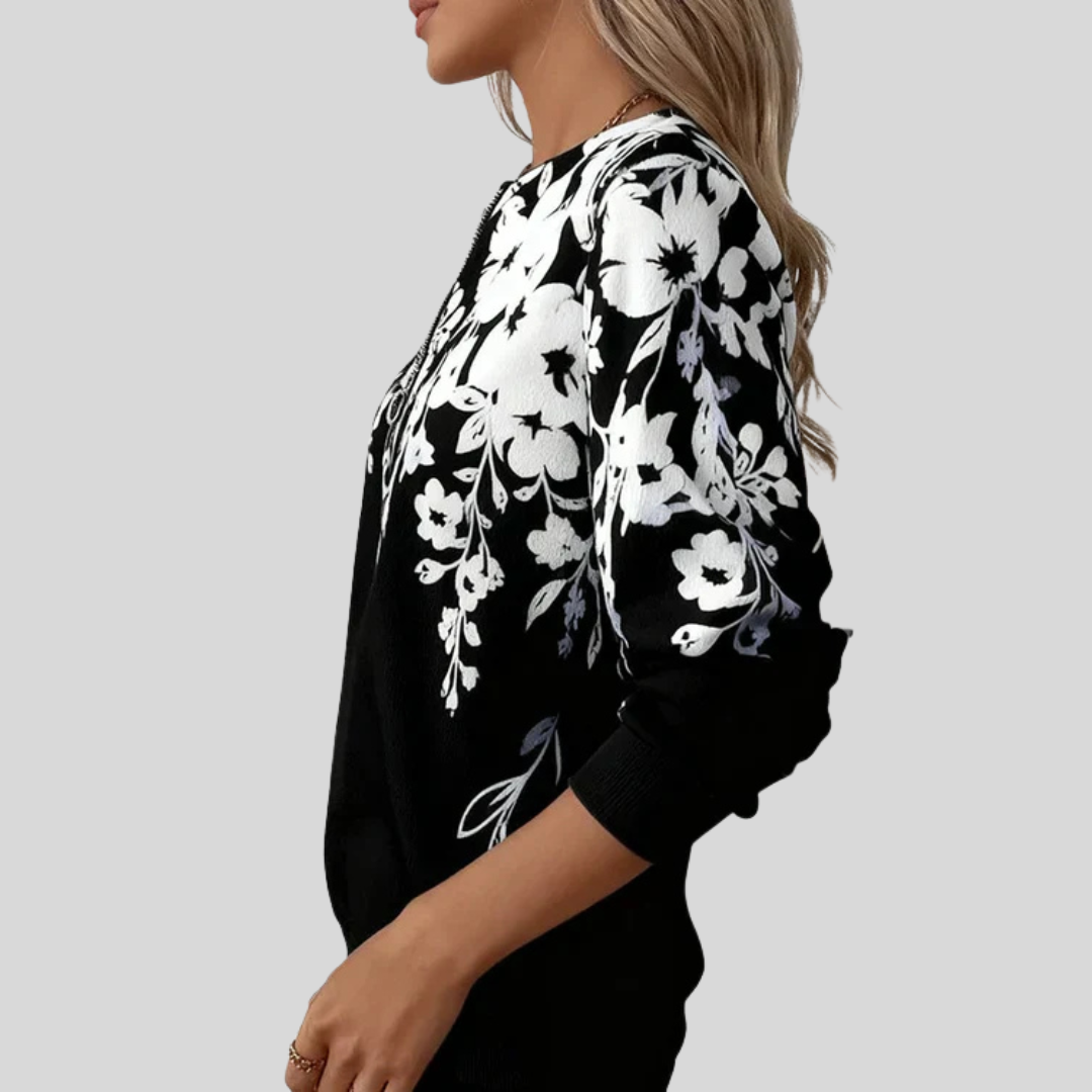 Brenlea™ | Modern Print Zip Sweatshirt