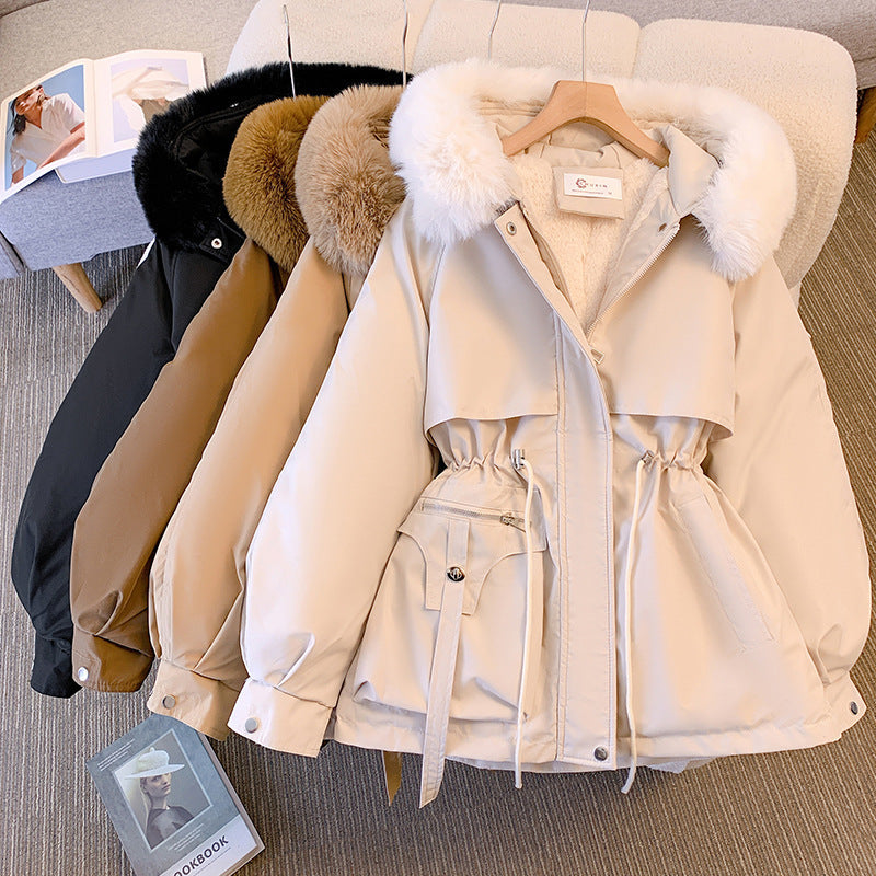 Women's Winter Coat with Fur Trim and Insulated Design