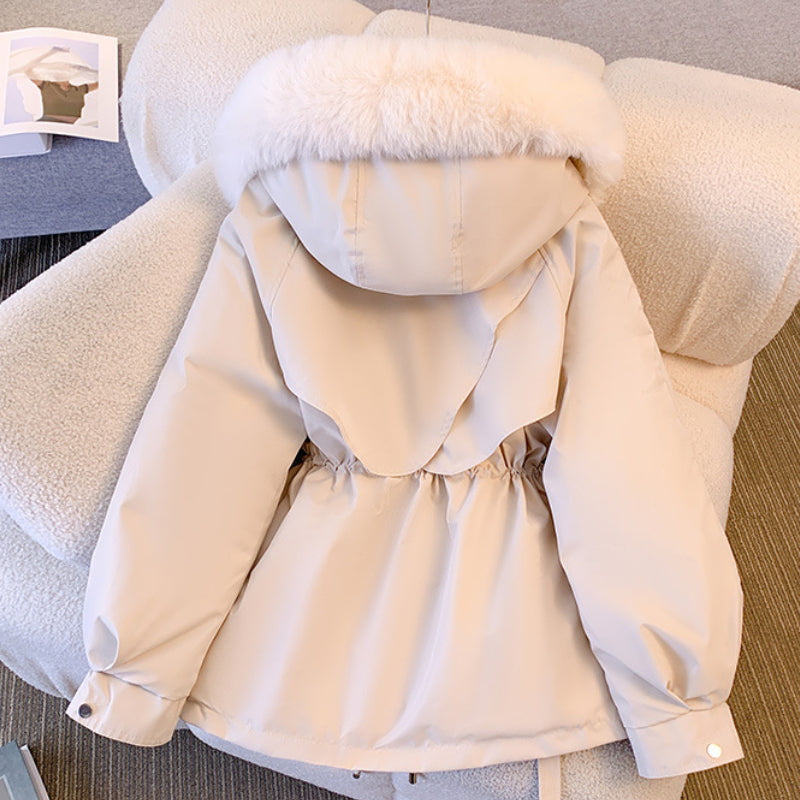 Women's Winter Coat with Fur Trim and Insulated Design