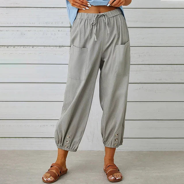 Women's Relaxed Trousers with High Waist and Versatile Fit