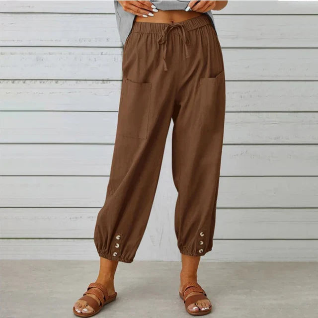 Women's Relaxed Trousers with High Waist and Versatile Fit