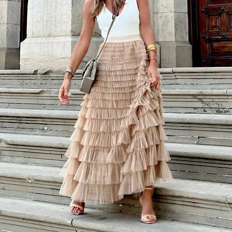 Women’s Flowing Ruffle Skirt | Maxi