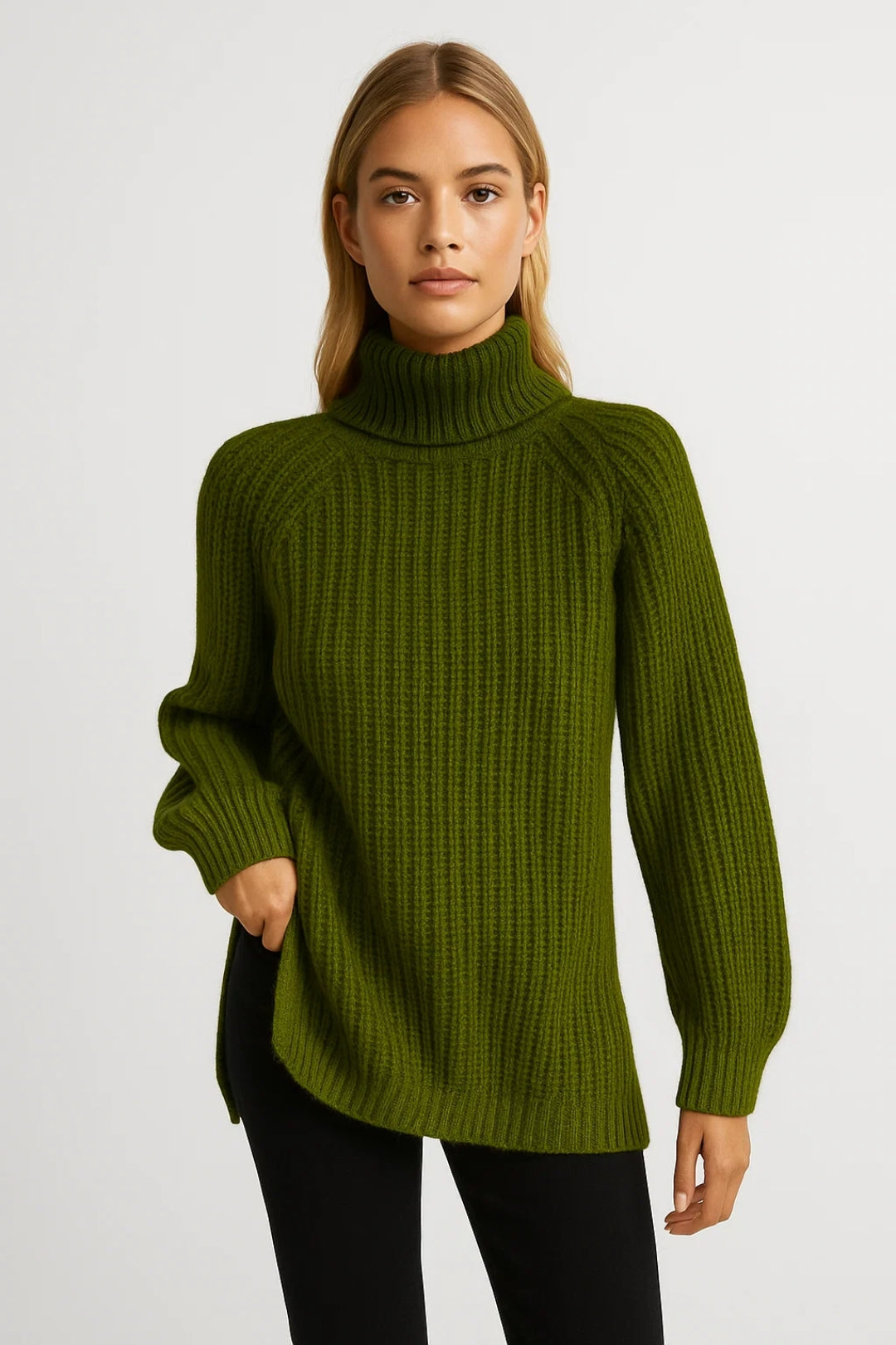 Sweater Women - Oversized Chunky Winter Sweater with Turtleneck