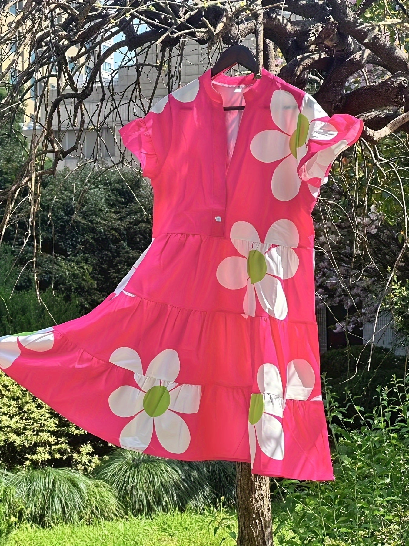 Women's Floral Dress with Tummy Control and Autumn Style
