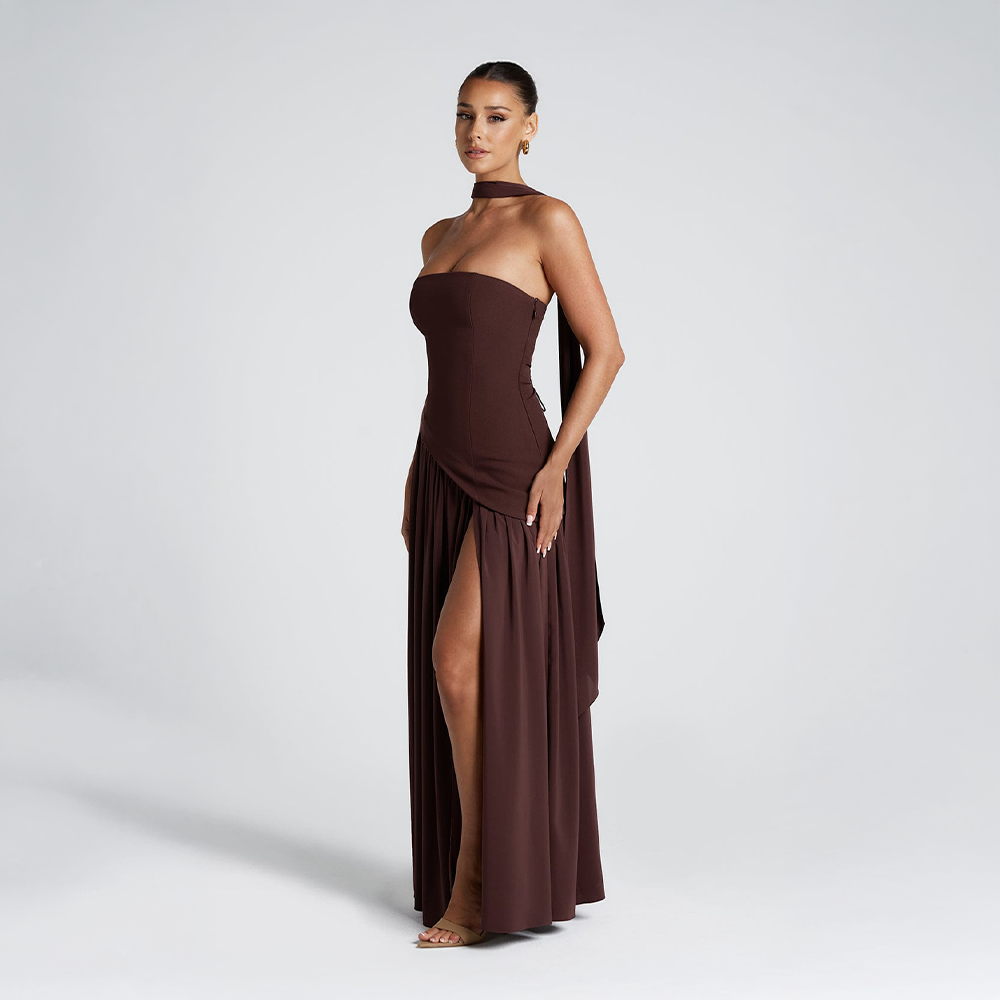 Women’s Strapless Asymmetrical Dress | Maxi