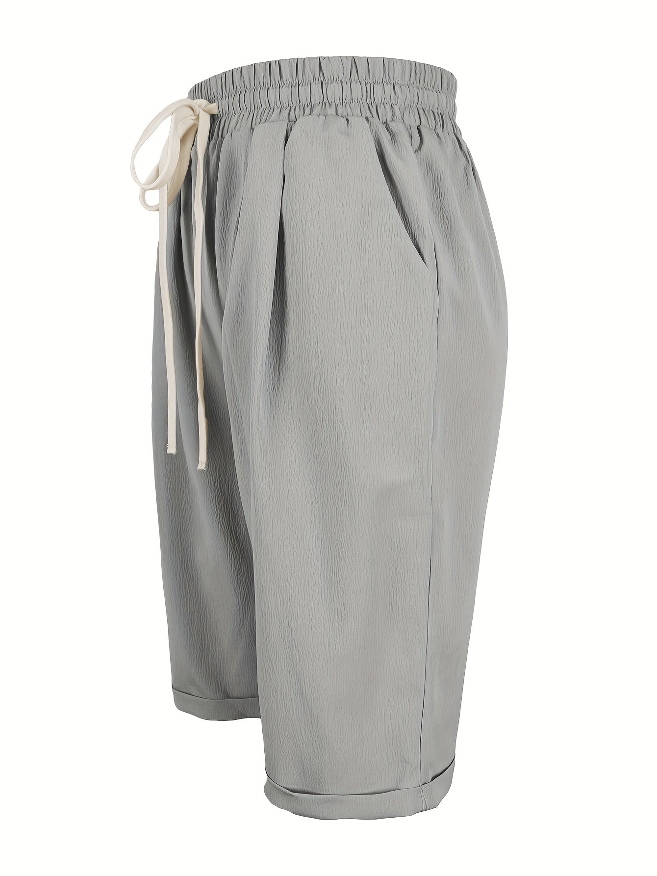 Women's Capri Trousers with Relaxed Fit and Elastic Waist