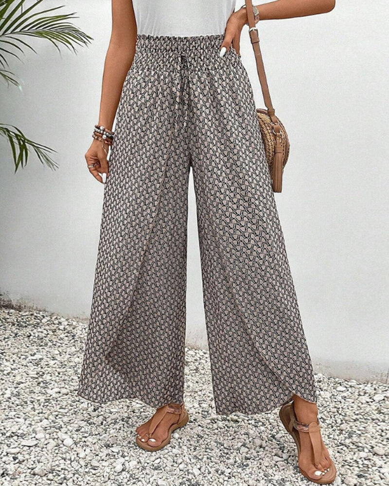 Women's Wide Leg Trousers with Relaxed Fit and Breathable Fabric