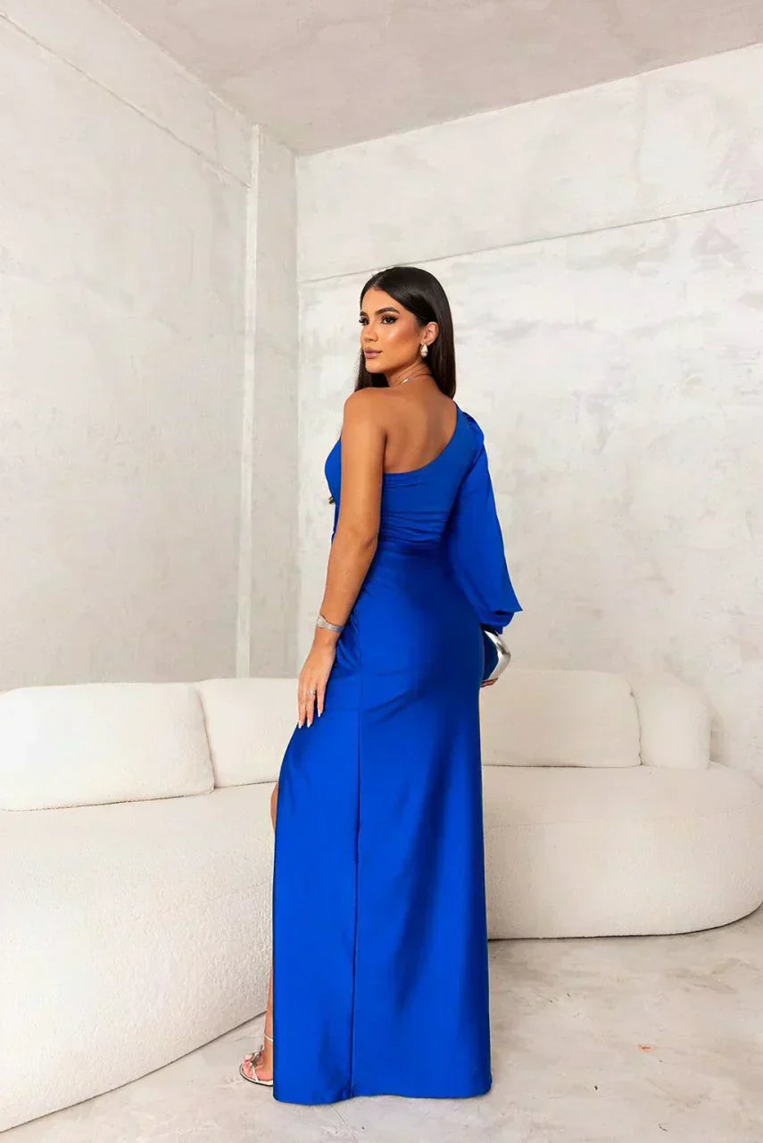 Women's Evening Dress with A-Line Silhouette and Sleeveless Design