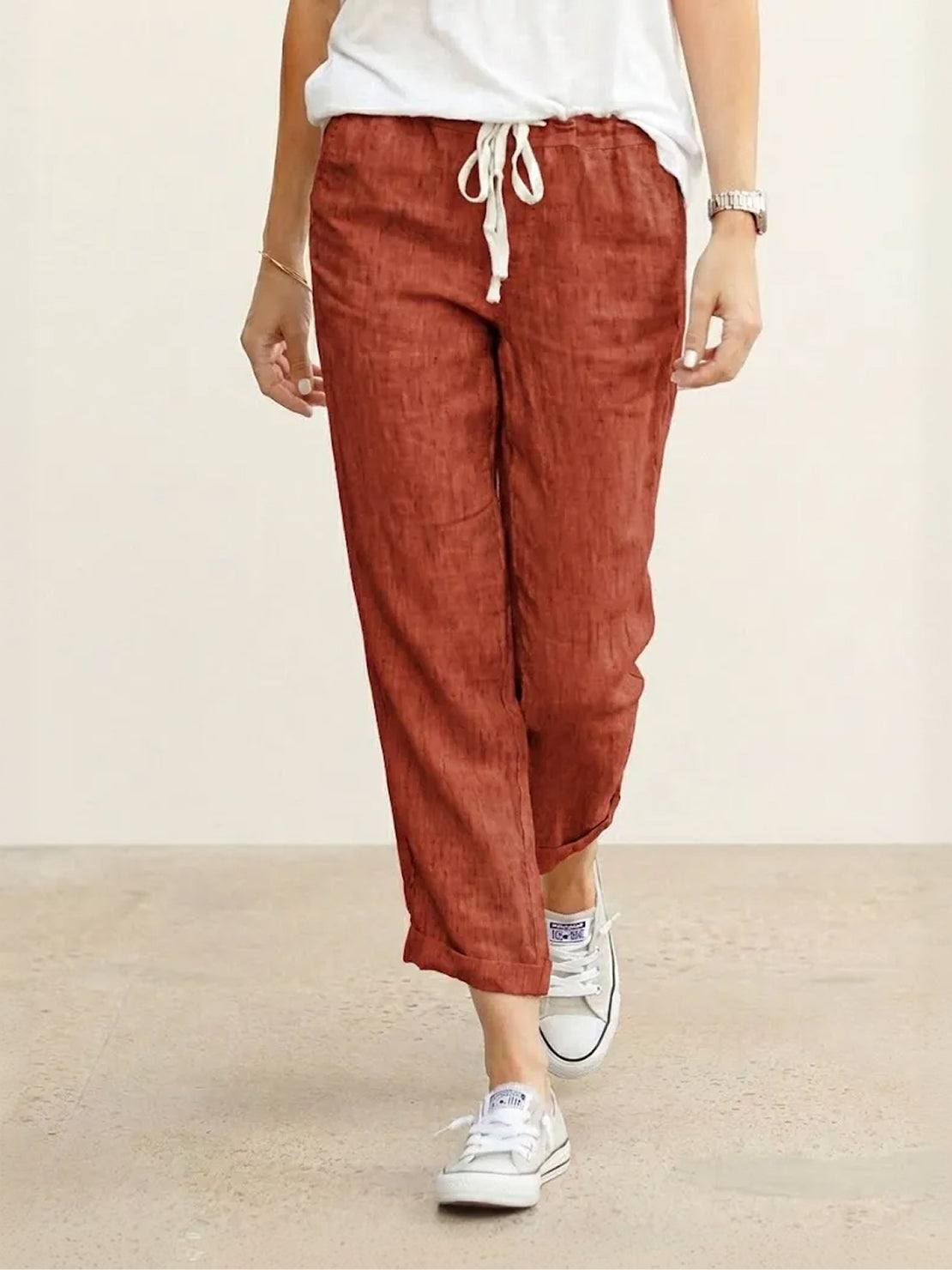 Women's Drawstring Straight-Leg Trousers with Adjustable Waist and Versatile Fit