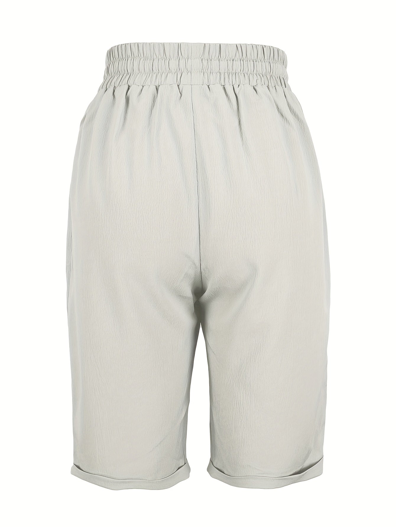Women's Capri Trousers with Relaxed Fit and Elastic Waist