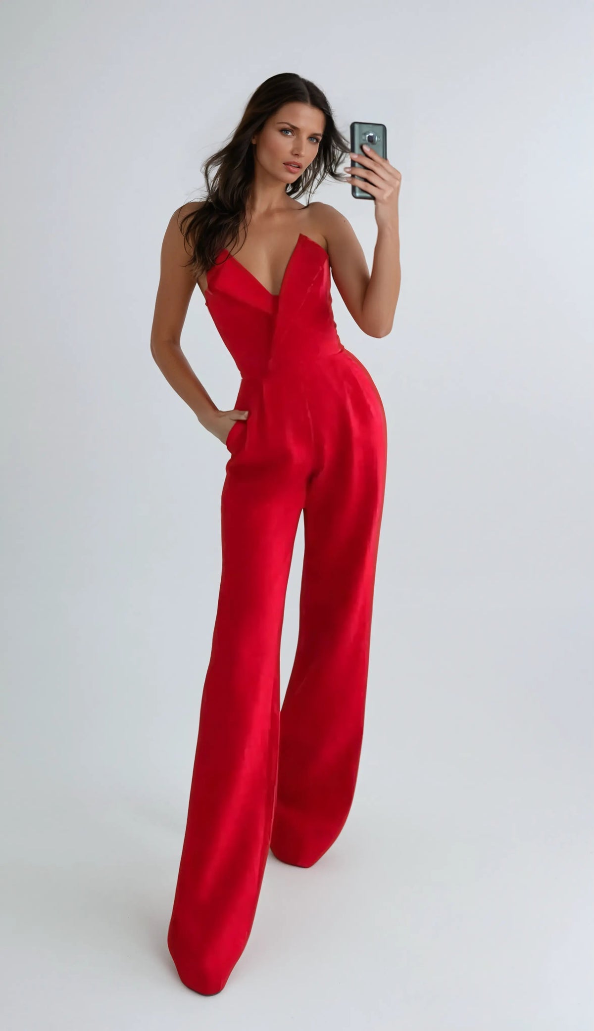 Strapless Black Jumpsuit with Modern Tailored Design