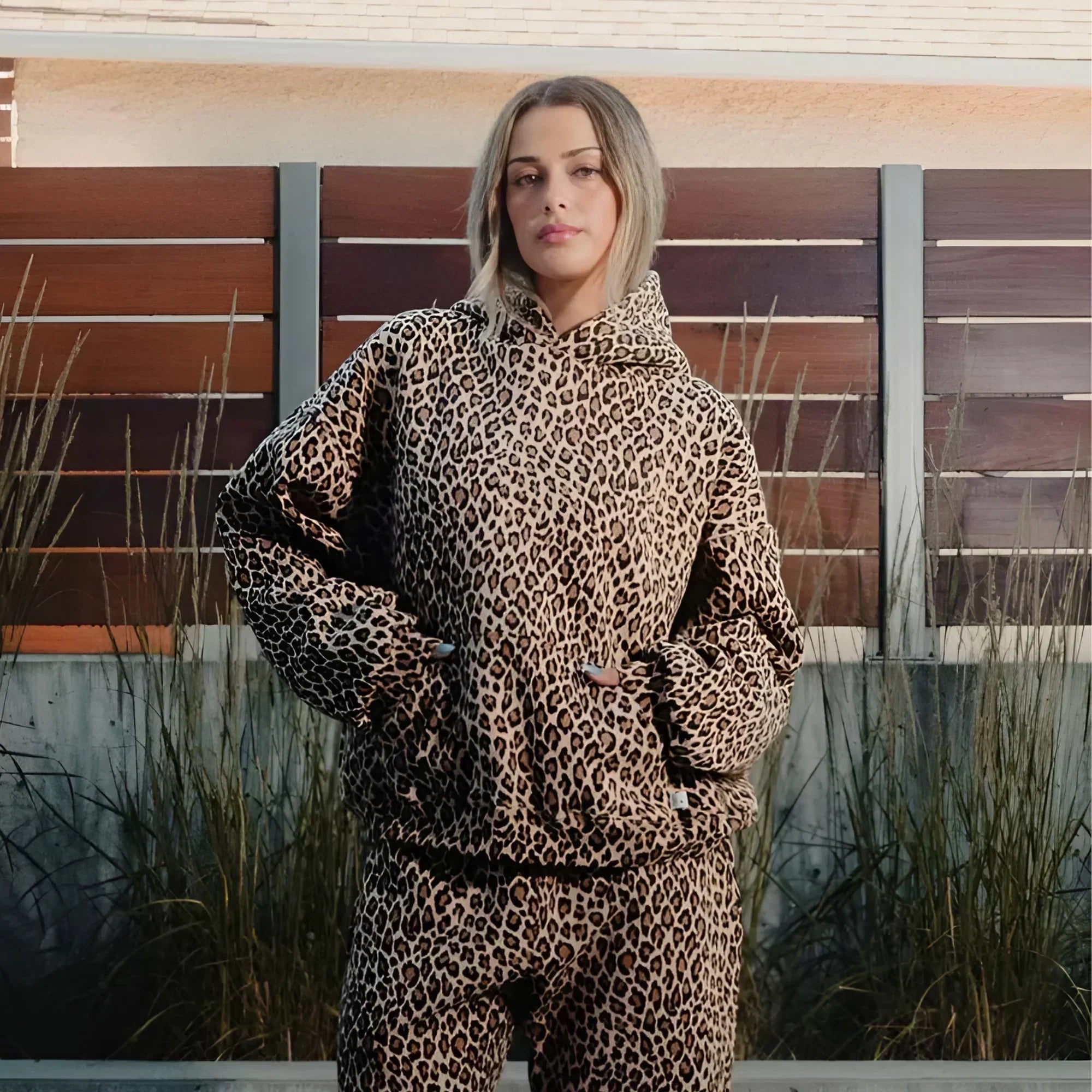 Women’s Leopard Print Hoodie | Drawstring Hood