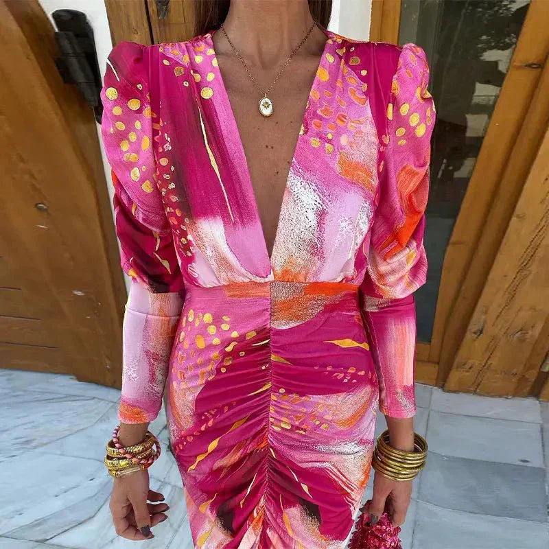 Women's Maxi Dress with Wrap Design and Evening Style