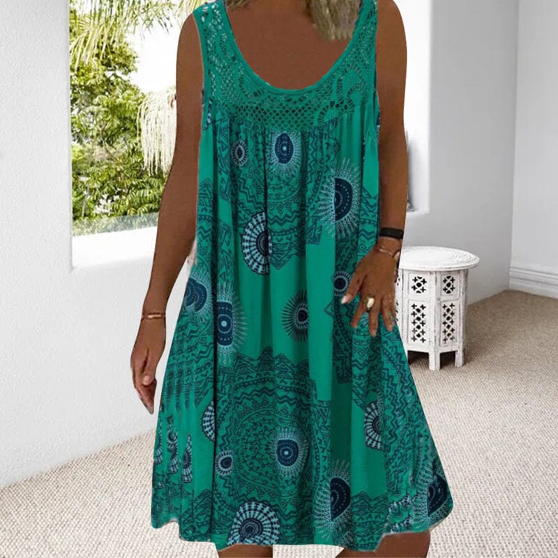 Women's Summer Dress with Sleeveless Design and Lightweight Fabric