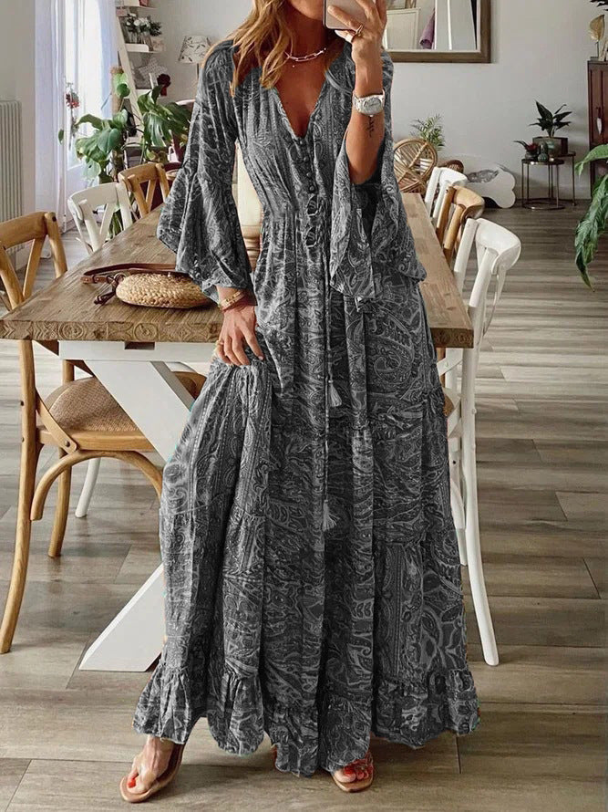 Women’s Flared Sleeve Dress | Maxi