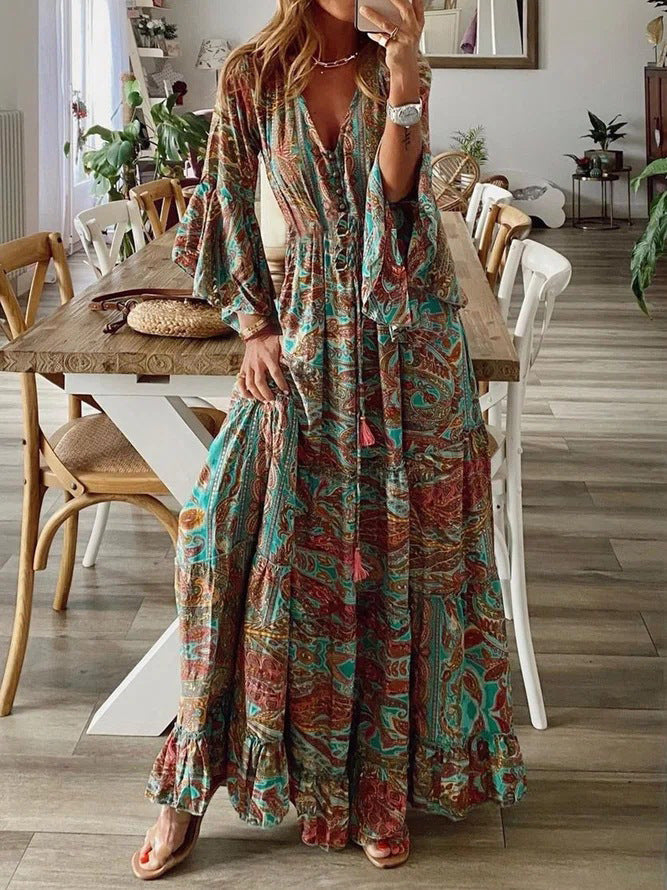 Women’s Flared Sleeve Dress | Maxi
