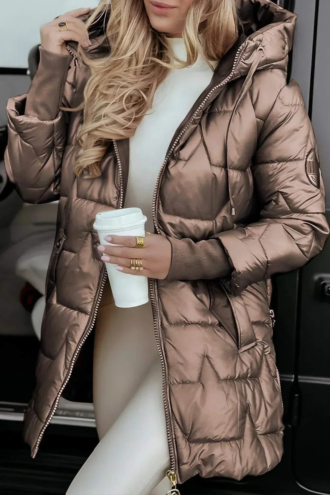 Women's Winter Coat with Insulated Design and Adjustable Hood