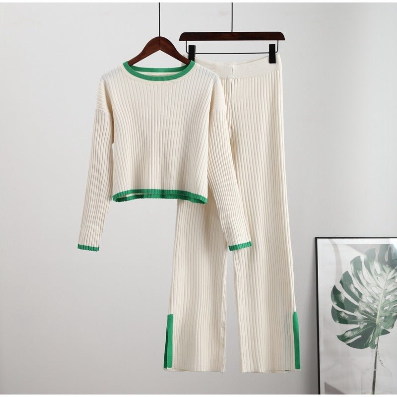 Women's Knitted Two-Piece Set with Relaxed Fit and Versatile Style