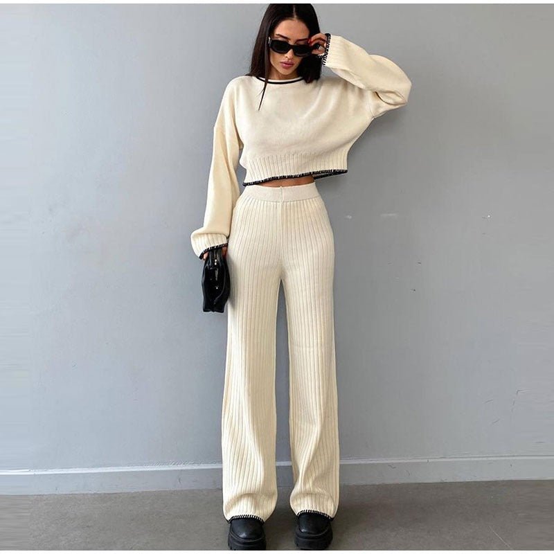 Women's Knitted Two-Piece Set with Relaxed Fit and Versatile Style