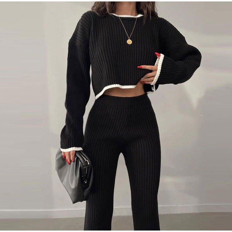 Women's Knitted Two-Piece Set with Relaxed Fit and Versatile Style