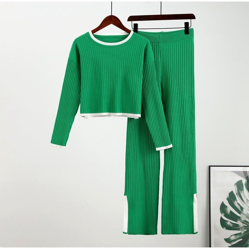 Women's Knitted Two-Piece Set with Relaxed Fit and Versatile Style