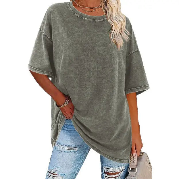Women's Vintage T-Shirt with Oversized Fit and Soft Fabric