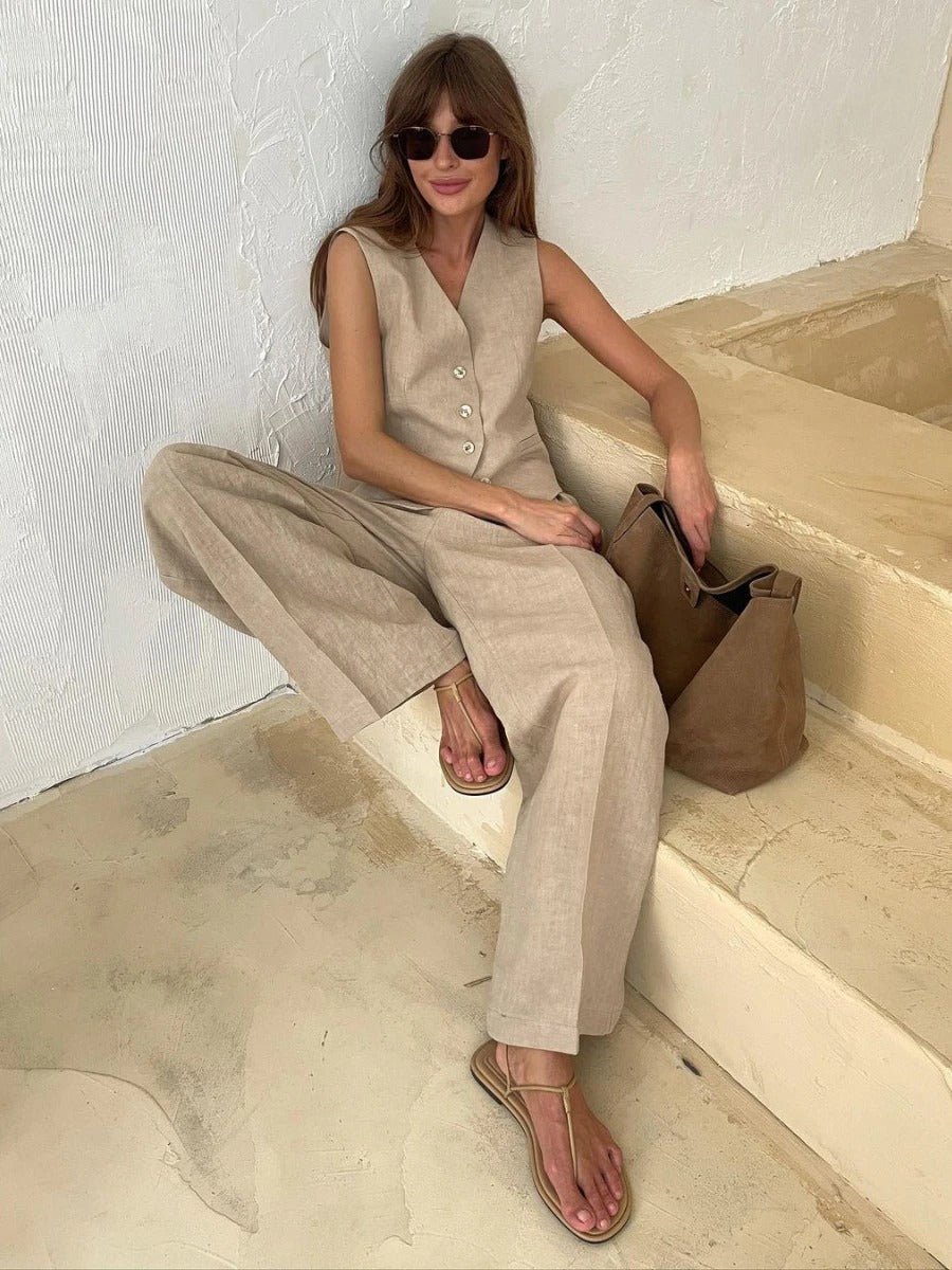 Women's Two-Piece Set with Relaxed Fit and Versatile Style