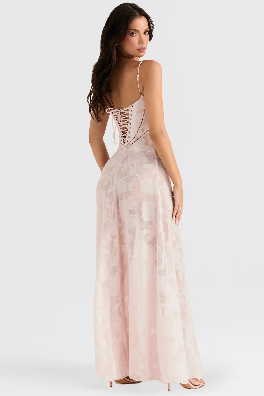Women's Long Summer Dress with Open Back and Adjustable Straps