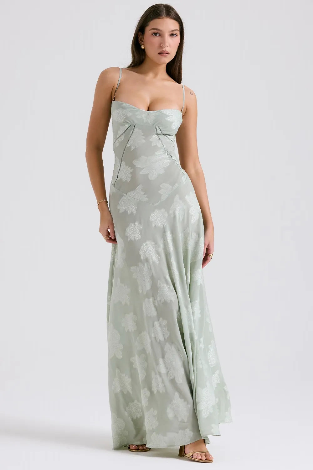 Women's Long Summer Dress with Open Back and Adjustable Straps