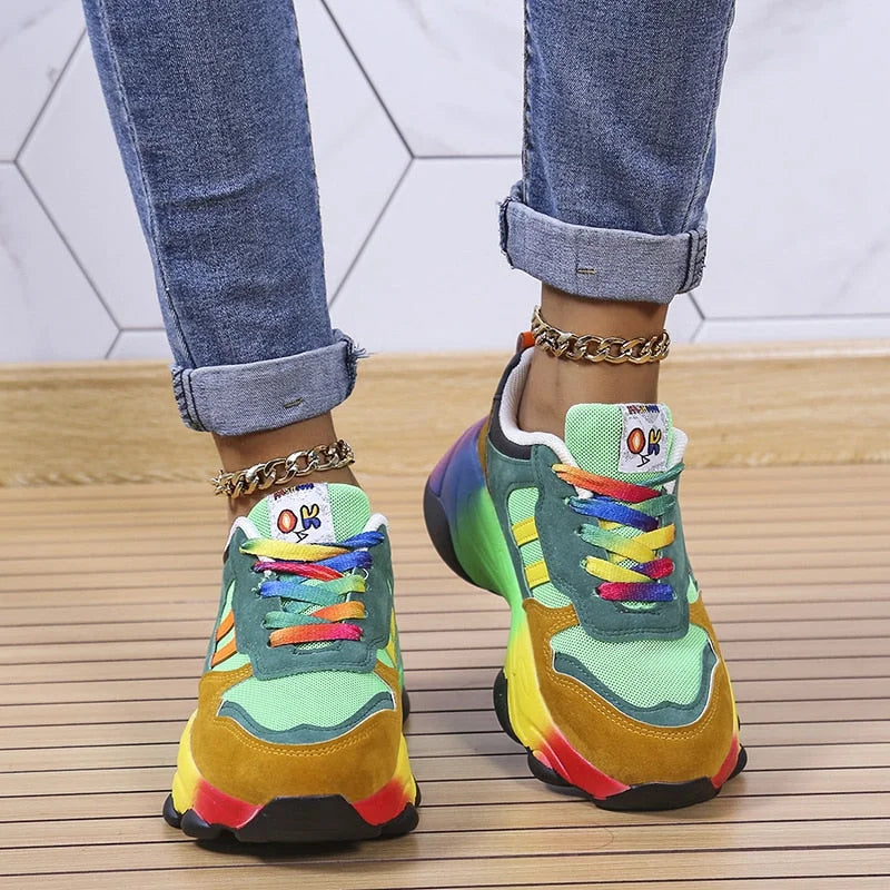 Women’s Platform Sneakers | Multicolored Design