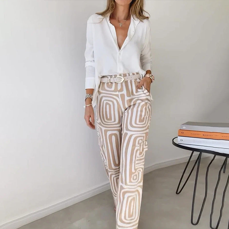 Women's Two-Piece Set with Versatile Style and Comfortable Fit