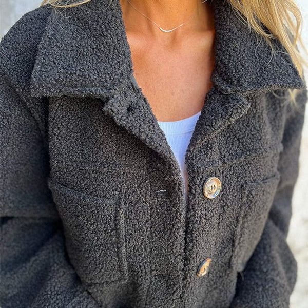 Women's Lapel Collar Jacket with Tailored Fit and Versatile Style
