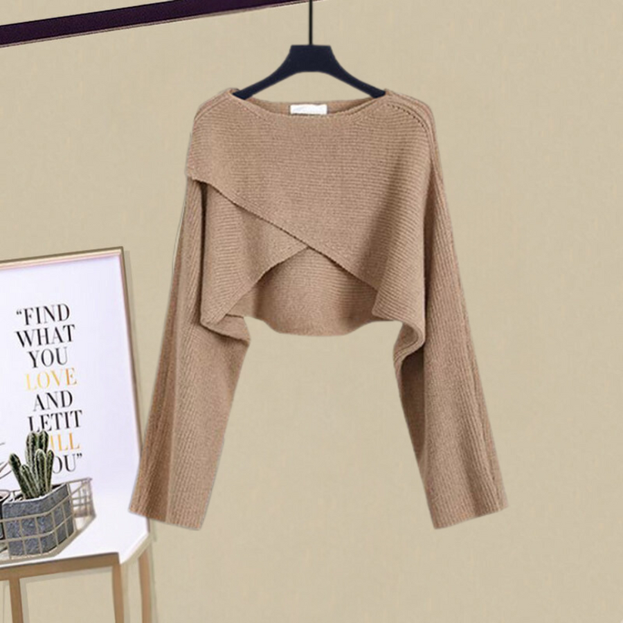 Women's Versatile Knit Dress Set with Layered Design and Adjustable Fit