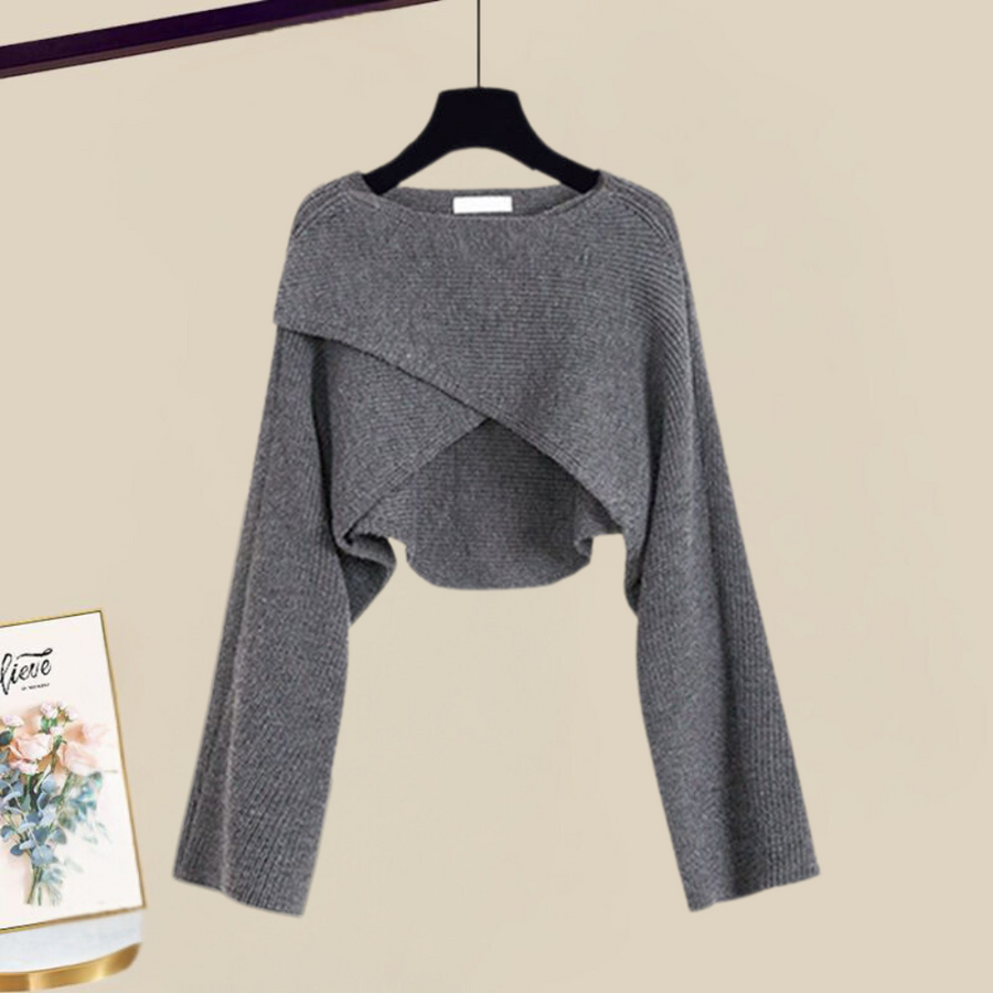 Women's Versatile Knit Dress Set with Layered Design and Adjustable Fit