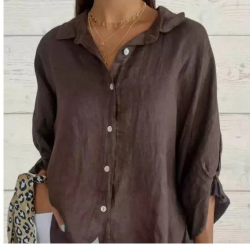 Women’s Long-Sleeve Blouse | Brown Design