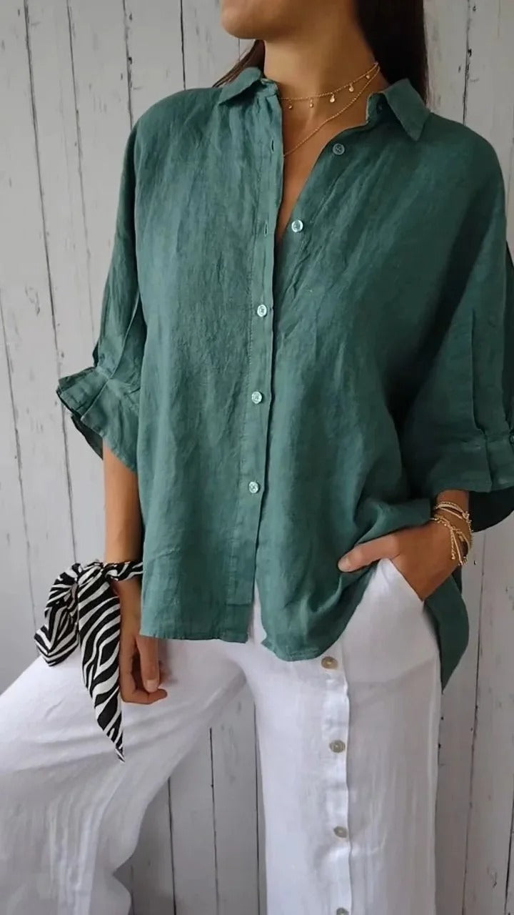 Women’s Long-Sleeve Blouse | Brown Design