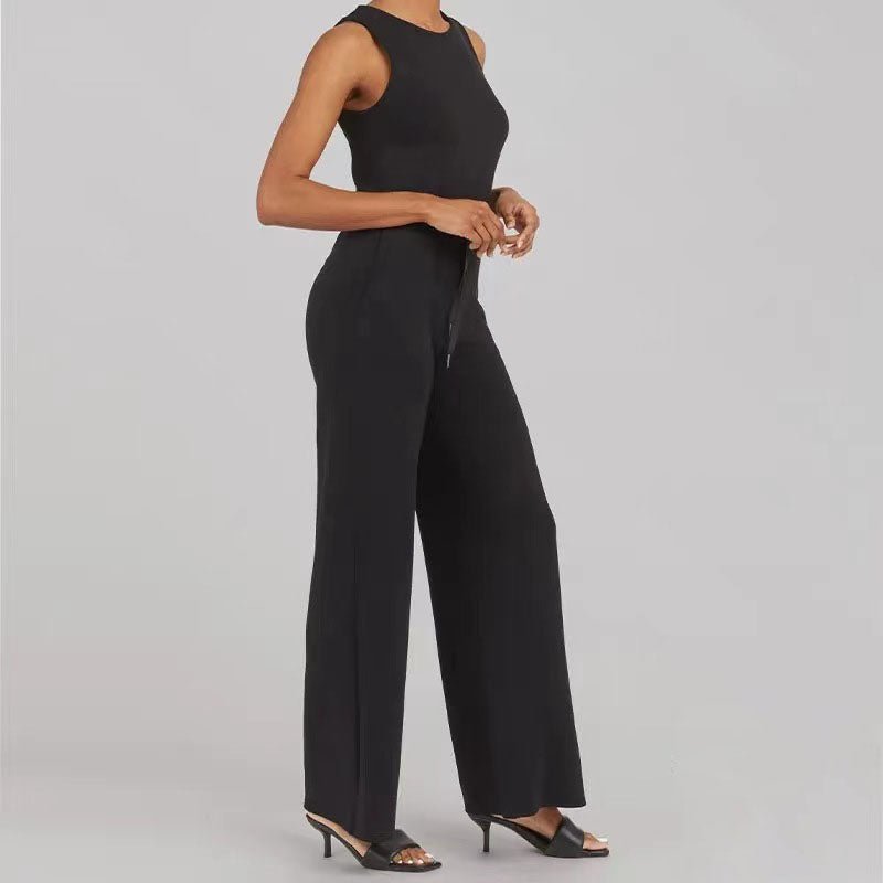Women's Jumpsuit with Adjustable Straps and Wide Legs