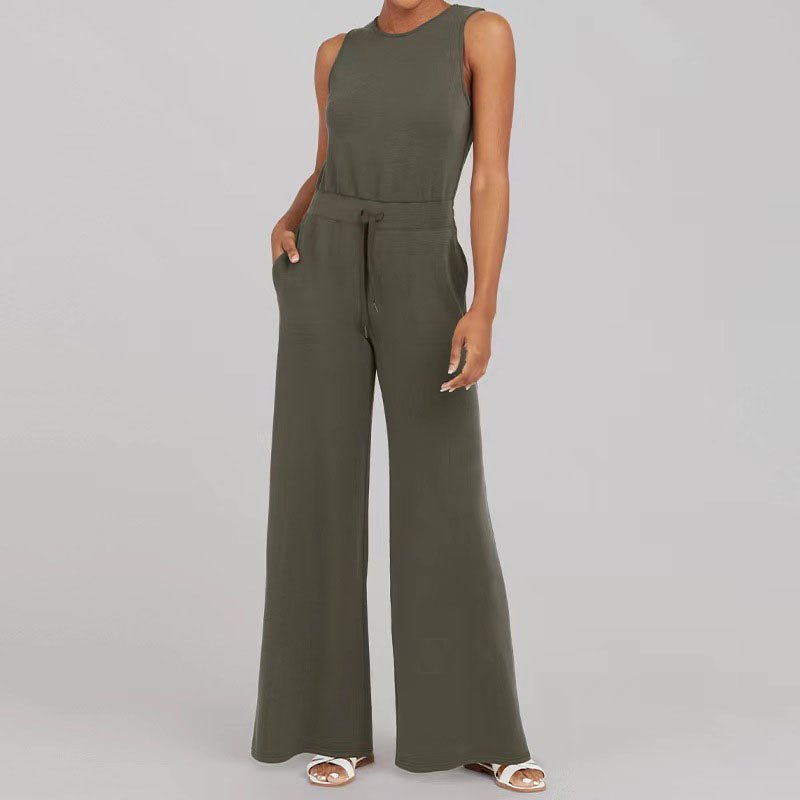 Women's Jumpsuit with Adjustable Straps and Wide Legs