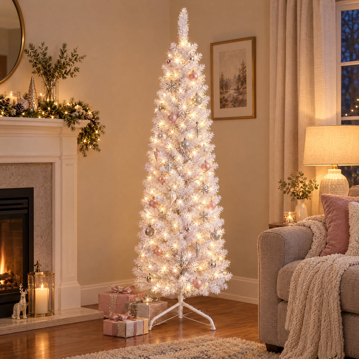 White Pencil Christmas Tree 4ft, 5ft, 6ft – image 4