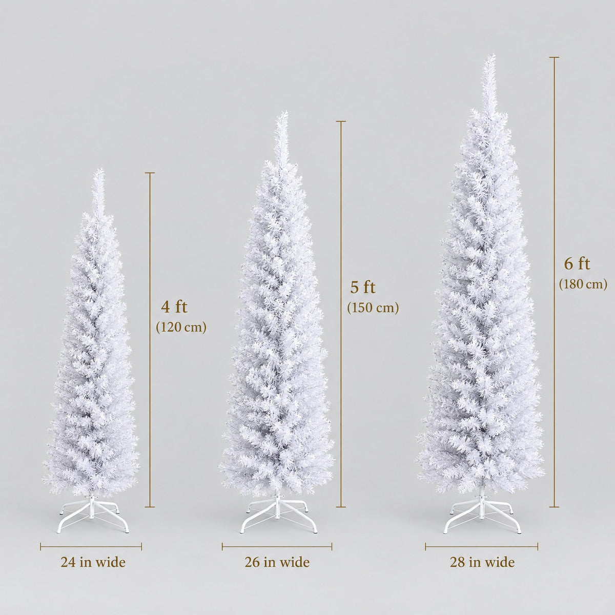 White Pencil Christmas Tree 4ft, 5ft, 6ft – image 7