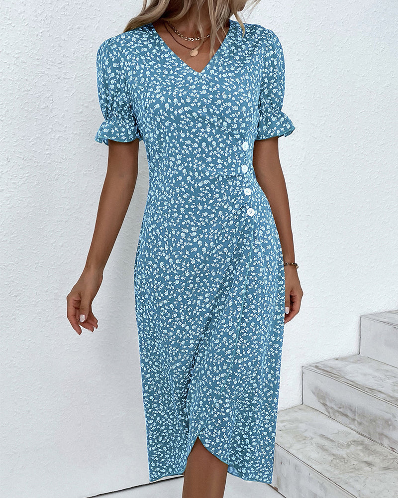 Women’s Floral Print Wrap Dress | Midi